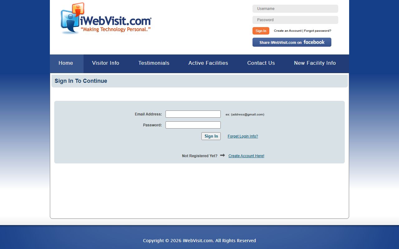 Fayette County Jail inmate visitation iWebVisit login route